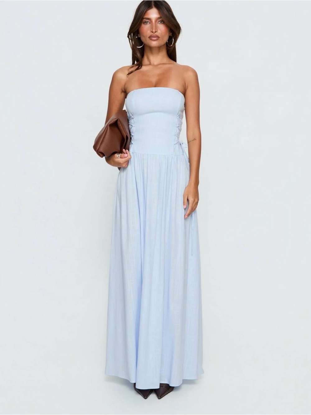 So Far So Good Maxi Dress Baby Blue NWT